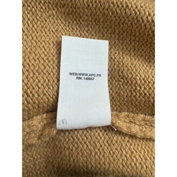 A.P.C 100% Lambswool Crew Neck Pullover sweater sz 2XL color camel NWT mspr $350 - Picture 6 of 9